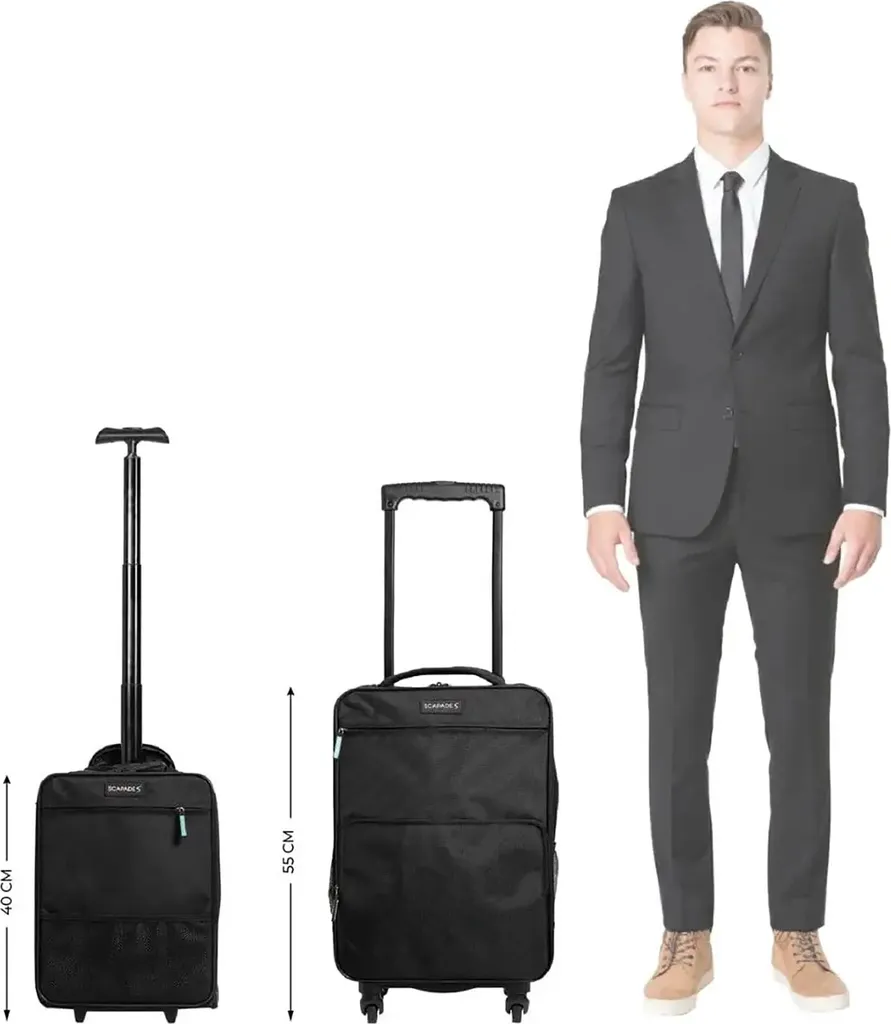 Petit Sac de Voyage Pliable pour Avion - Format Cabine 39L AirSlim Noir