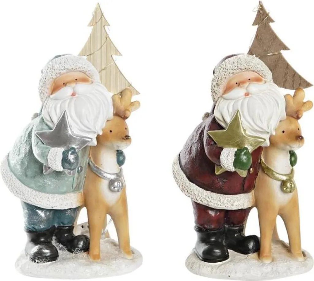 Objets de Décoration Noël pour Cheminée et Buffet - Résine Lot de 2 DKD