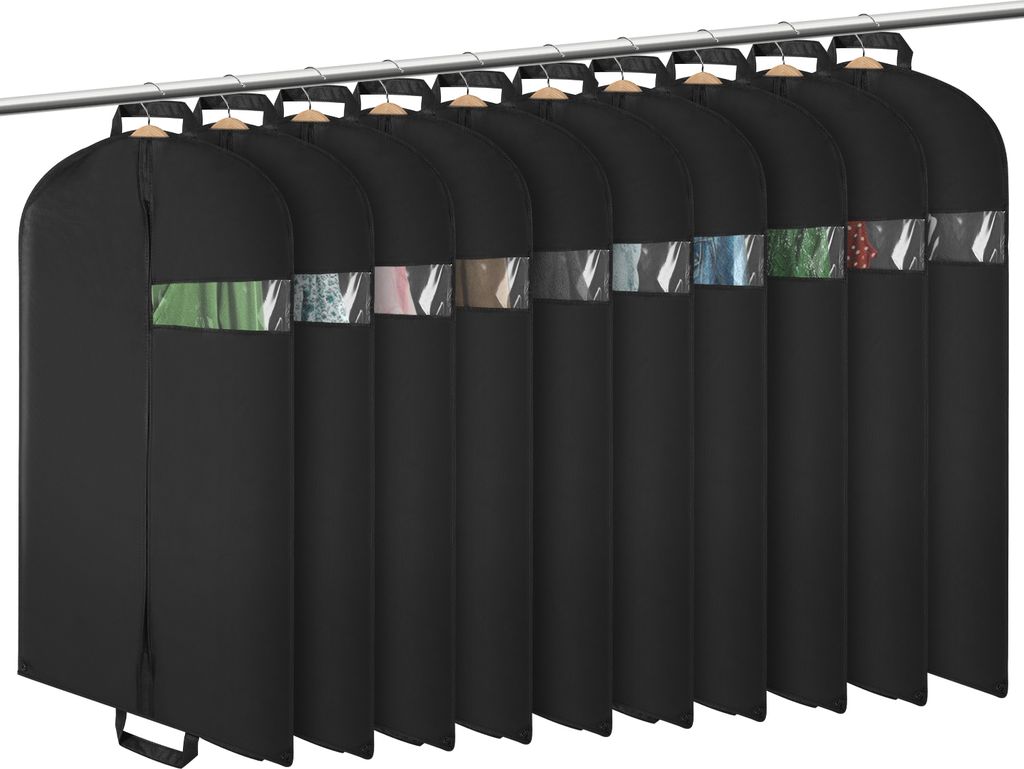 TolleTour Kleidersack 10er set 100x60cm Schutzhülle Kleiderhülle mit einem Griff schwarz