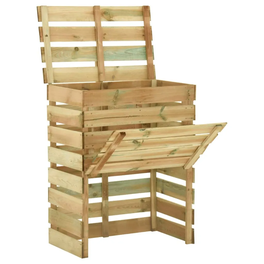 Composteur bois 2 bacs pour déchets de jardin, 80x50x100 pin imprégné