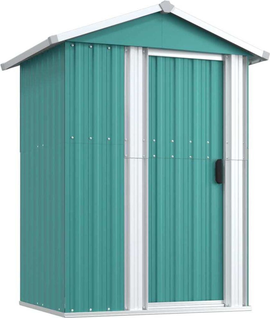 vidaXL Casetta da giardino Verde 126x97,5x177 cm Acciaio Immagine del prodotto 