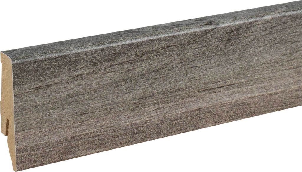 Sockelleiste MDF 18 x 58 x 2400 mm Eiche zum Kleben, Clipsen, Schrauben & Nageln MDF-Kern foliert Fußleiste by PROVISTON 2.4 Meter | 1 Stück