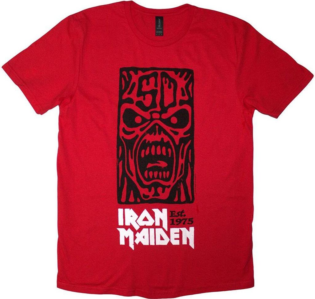 Iron Maiden - "Est. 1975" T-Shirt Logo für Herren/Damen Uni RO13835 (S) (Rot)