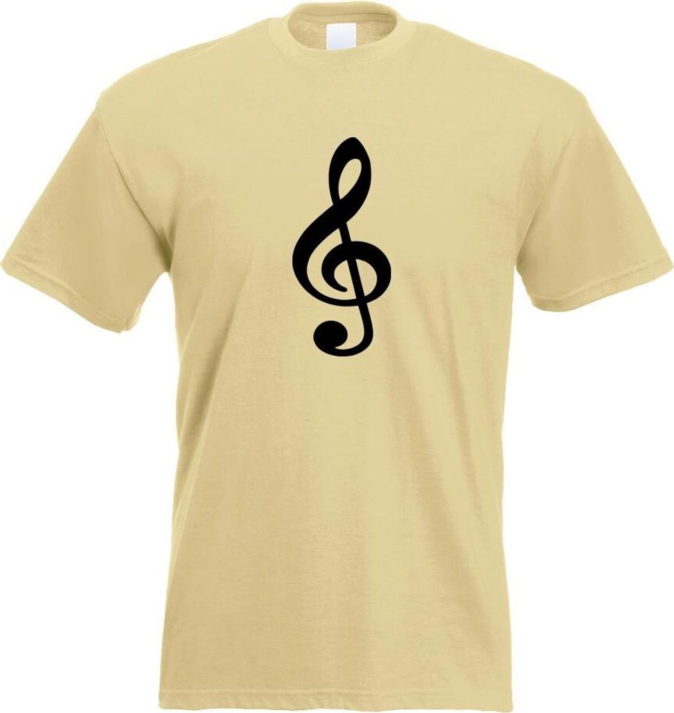 Kiwistar - T-Shirt - Khaki - Violinschlüssel Notenschlüssel Motiv Bedruckt Funshirt Design Print - mit Motiv Bedruckt - Funshirt Design - Sport -...