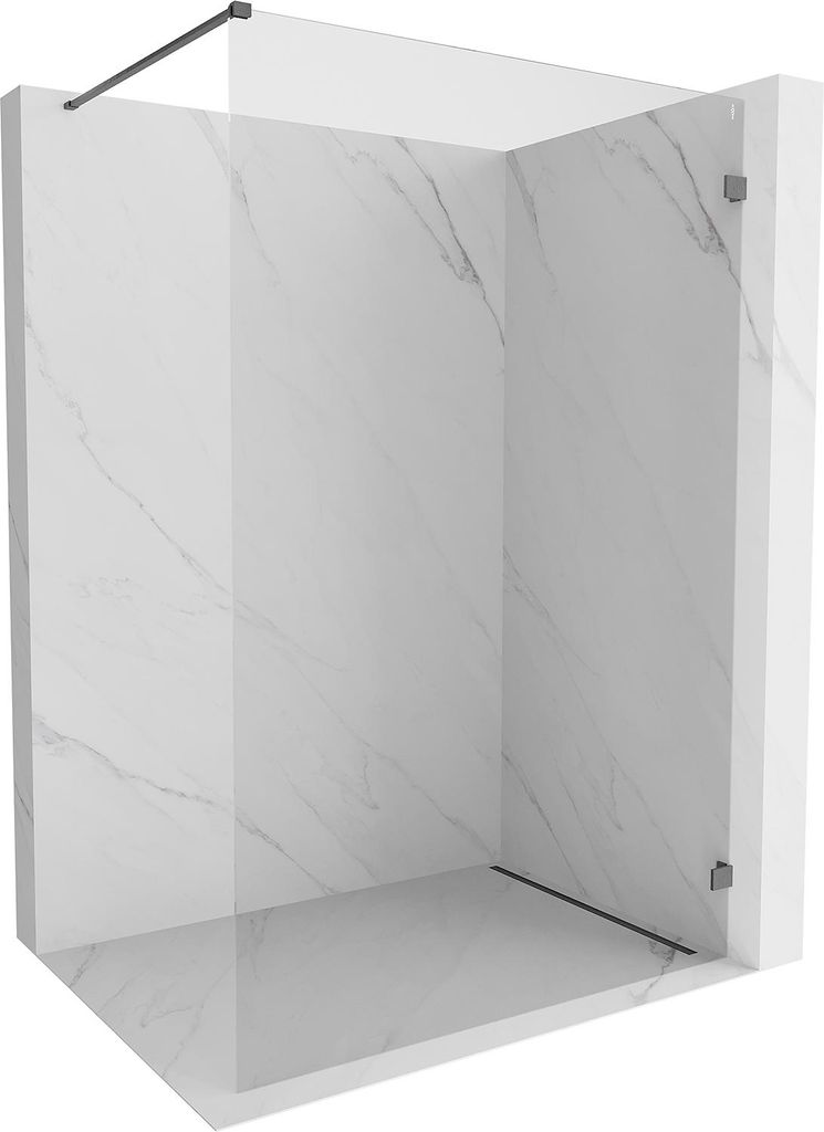Mexen Lunar Duschwand Walk-in rechts 150 x 200 cm, transparent 8 mm, gebürstet Gun Gray - 830-150-000-66-00-P