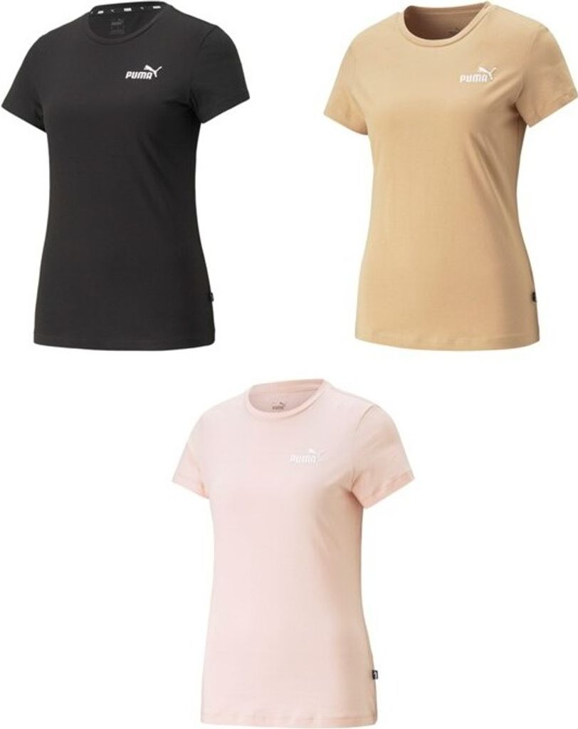 PUMA Damen ESS+ Embroidery Tee T-Shirt Logo Print Farbwahl NEU