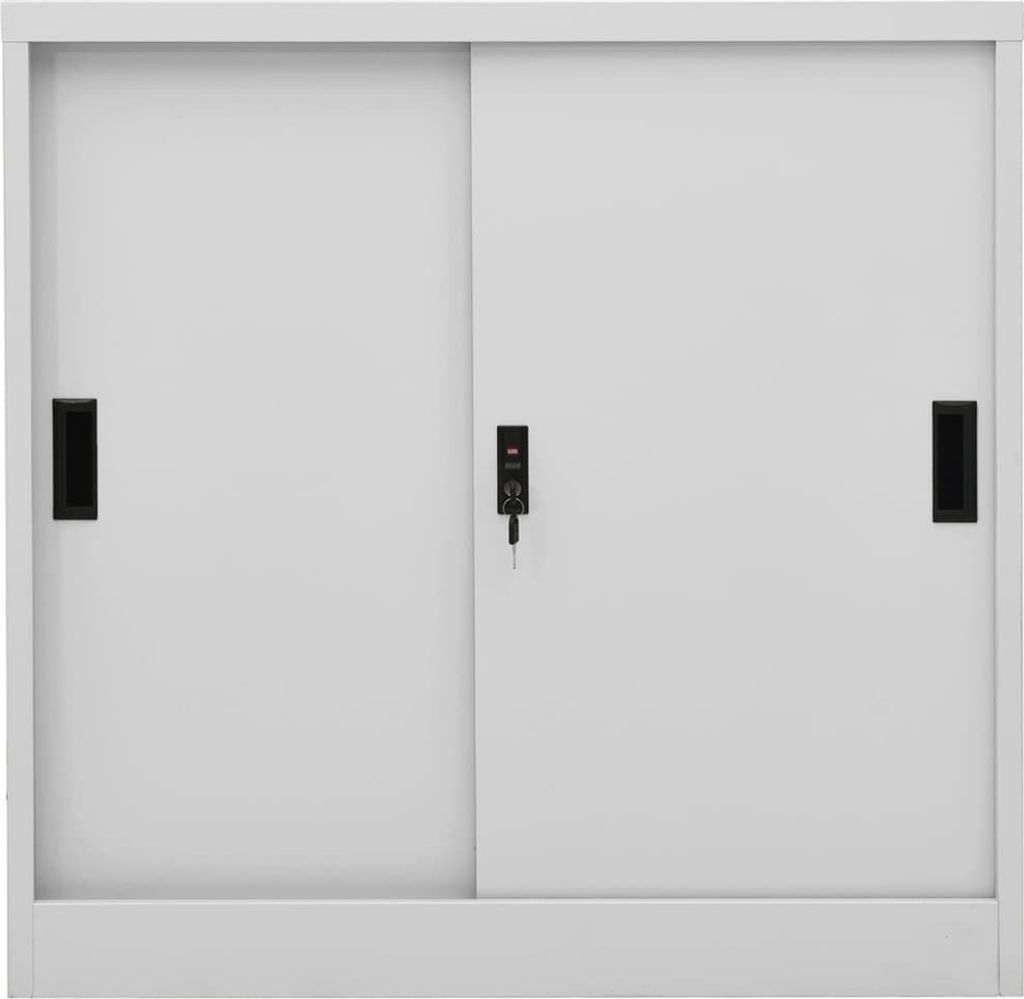 vidaXL Büroschrank mit Schiebetür Hellgrau 90x40x90 cm Produktbild 