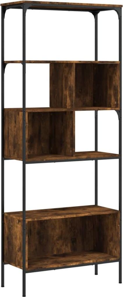 vidaXL Knihovna 5 polic kouřový dub 76x33x188,5 cm materiál Obrázek produktu 