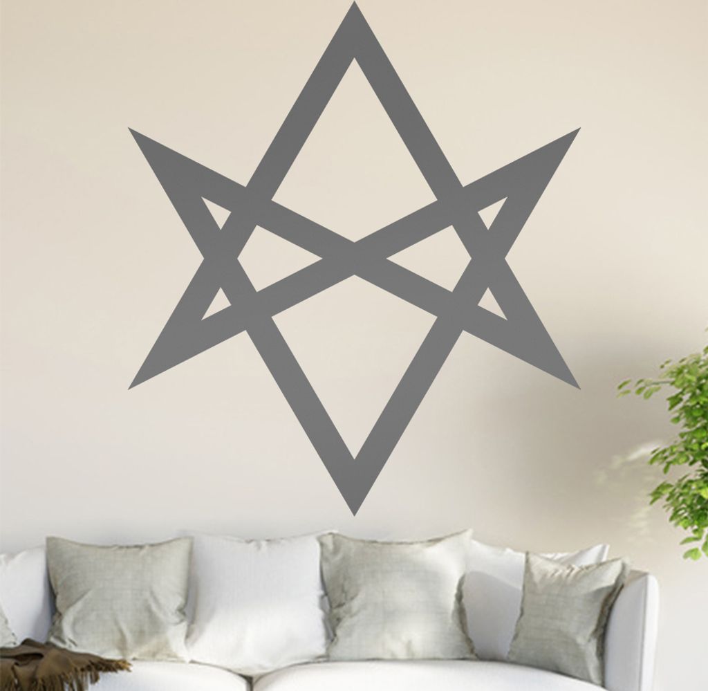Unicursal Hexagram Wandtattoo in 6 Größen - Wandaufkleber Wall Sticker - Dekoration, Küche, Wohnzimmer, Schlafzimmer, Badezimmer