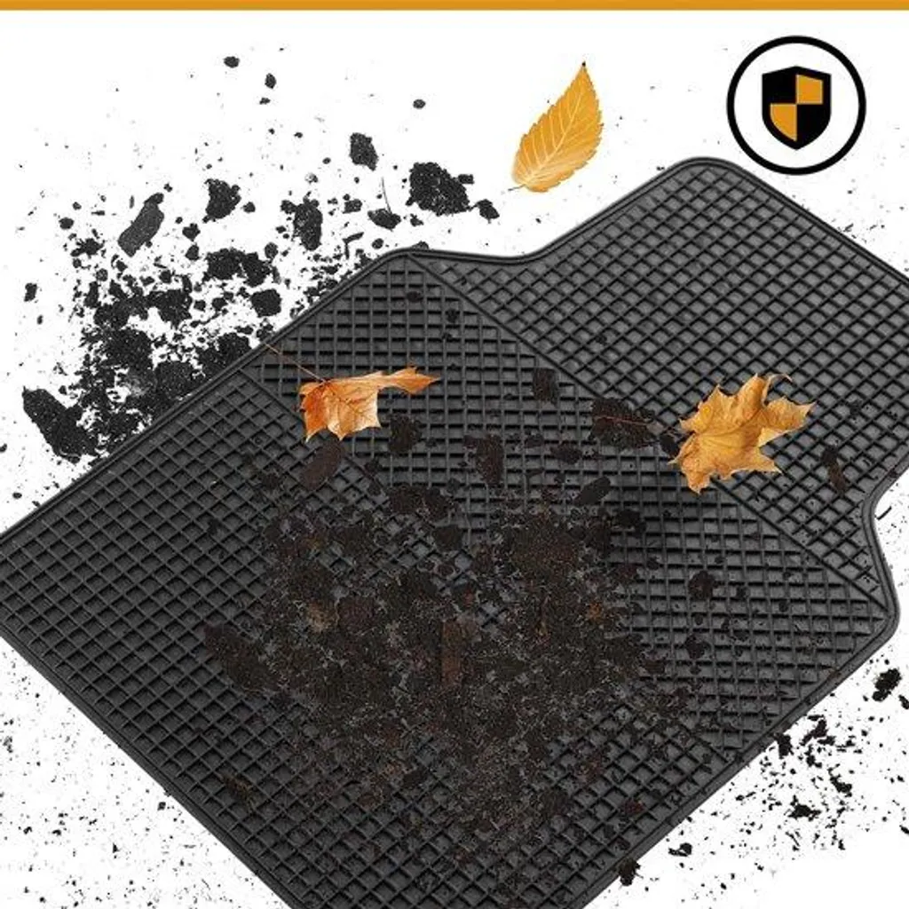 Jeu de 4 tapis de voiture noirs découpables et antidérapants universels