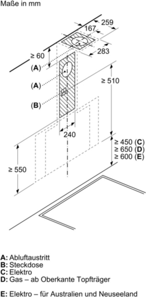 Siemens Wandesse 80 cm Klarglas schwarz bedruckt LC81KAN60 Produktbild 8