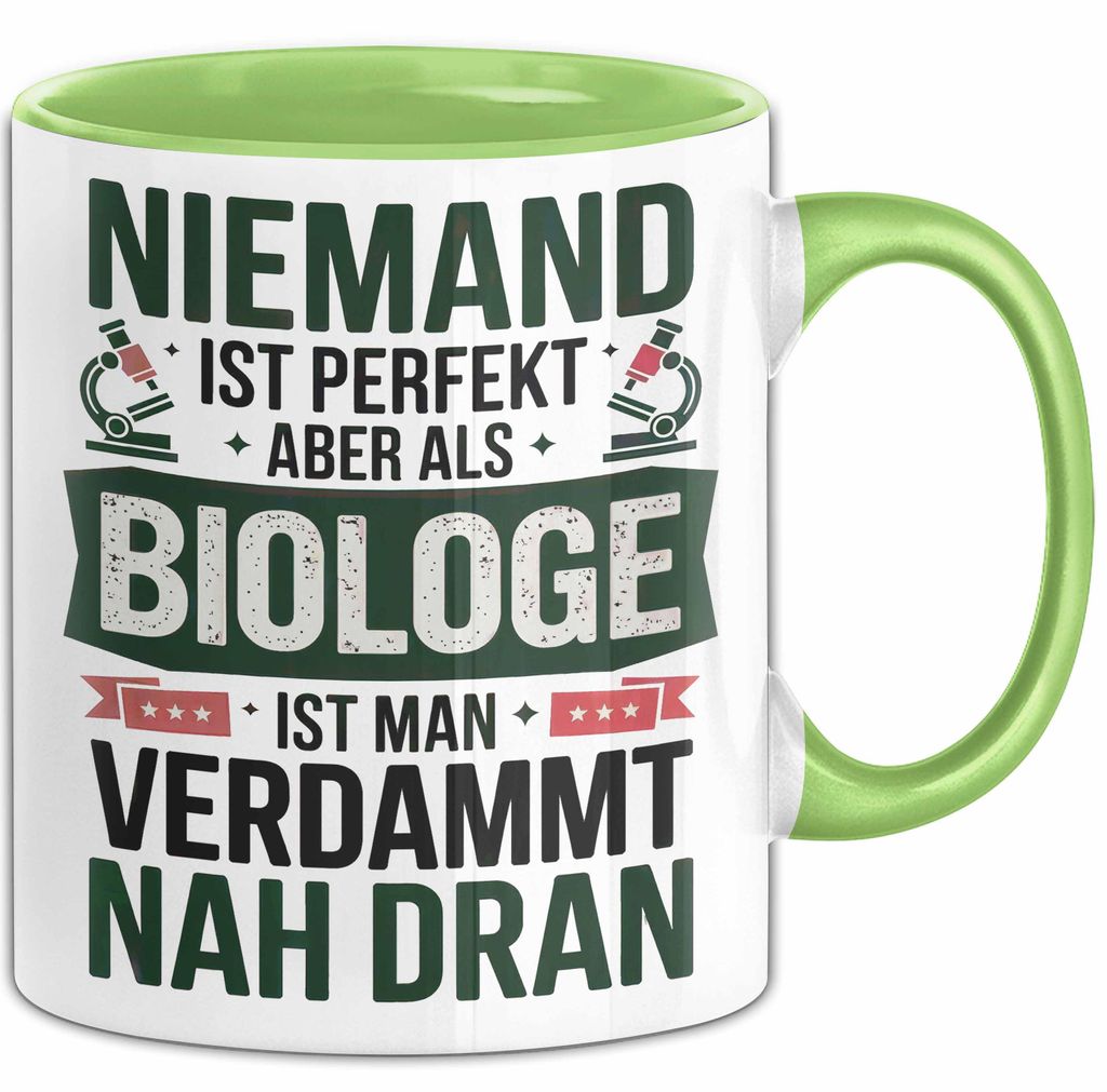 Biologie Liebhaber Tasse Geschenk Perfekter Biologe (Grün)