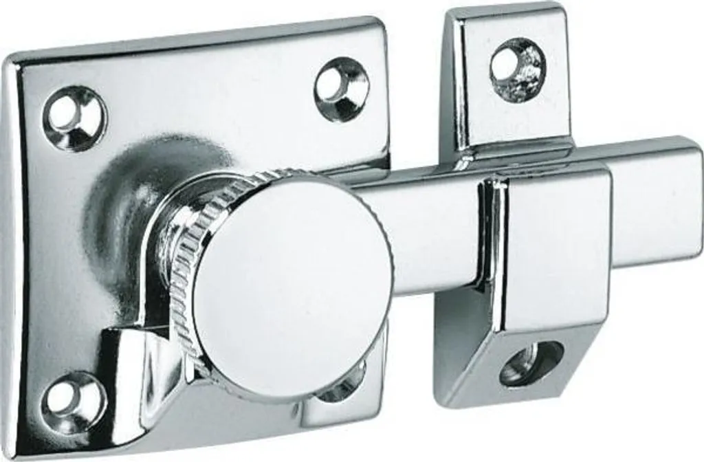 Targette de Sécurité Vachette pour Porte et Placard - Finition Chrome
