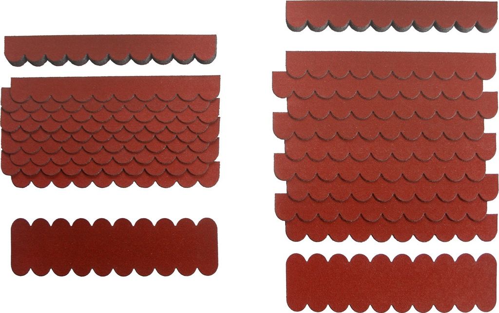 crash-marek, 3-Sets Mini Dachschindeln Rot, Dachpappe, Pappe, Vogelhaus, Spielhaus, Windrad, Baumhaus, Spielhaus, Hundehütte, Briekasten, Bastler