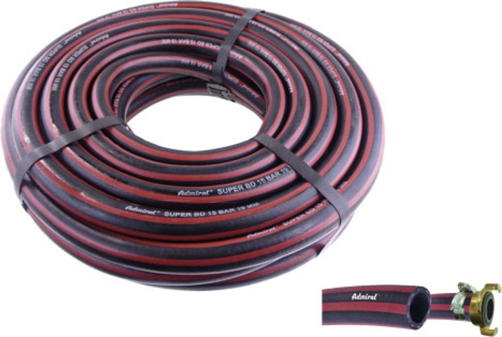 Robuster NBR Wasserschlauch 40m 1" Zoll inkl. Geka GK Kupplung Bauschlauch