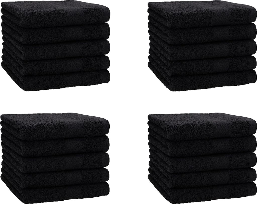 Betz 20 Stück Seiftücher 30x30 cm PREMIUM 100% Baumwolle Set Farbe: schwarz