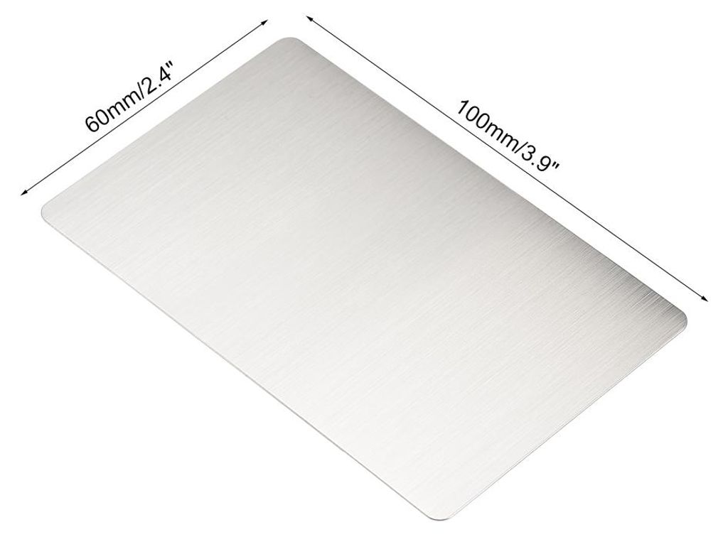 10 Stš¹ck Leere Metall Karten 100x60x0.4mm, Silber Metallkarte Edelstahl Platte, DIY Lasergravur Rohlinge Tag fš¹r Klingelschild Visitenkarten ...