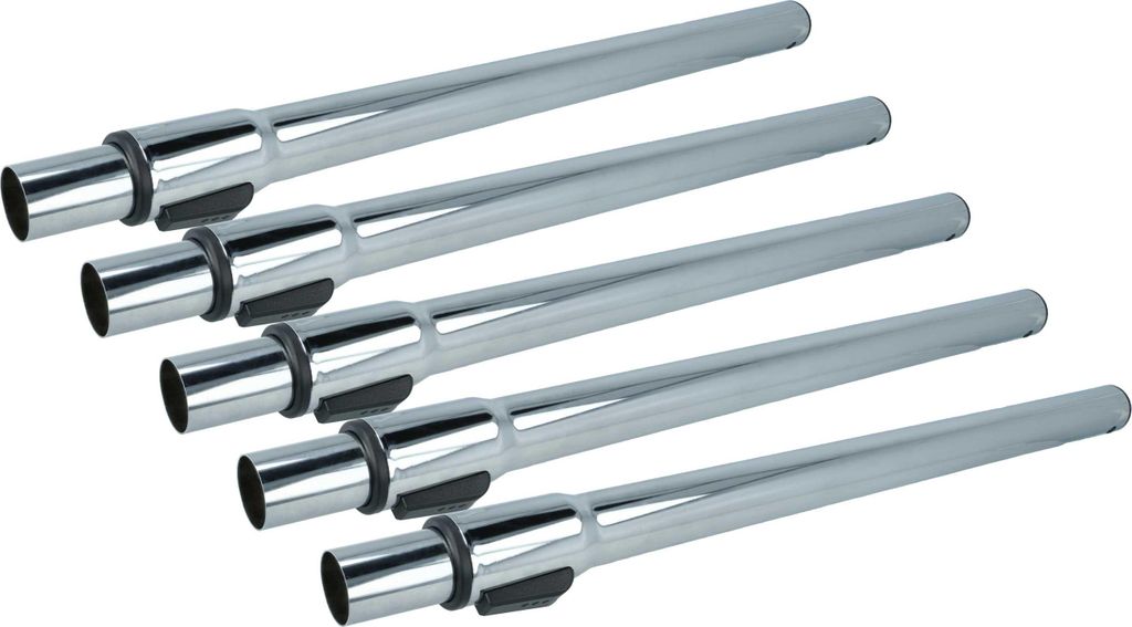 vhbw 5x Staubsaugerohr kompatibel mit Rowenta Silence Force Cyclonic RO 801/802/804 Staubsauger - 32mm Anschluss, 58 - 96 cm lang verchromt