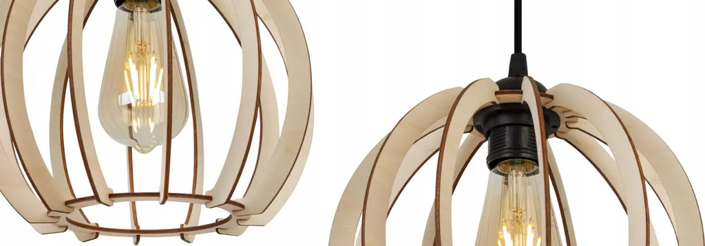 Light-Home Timber Lampada Sospensione Legno Industriale E27 - Prezzo - 8