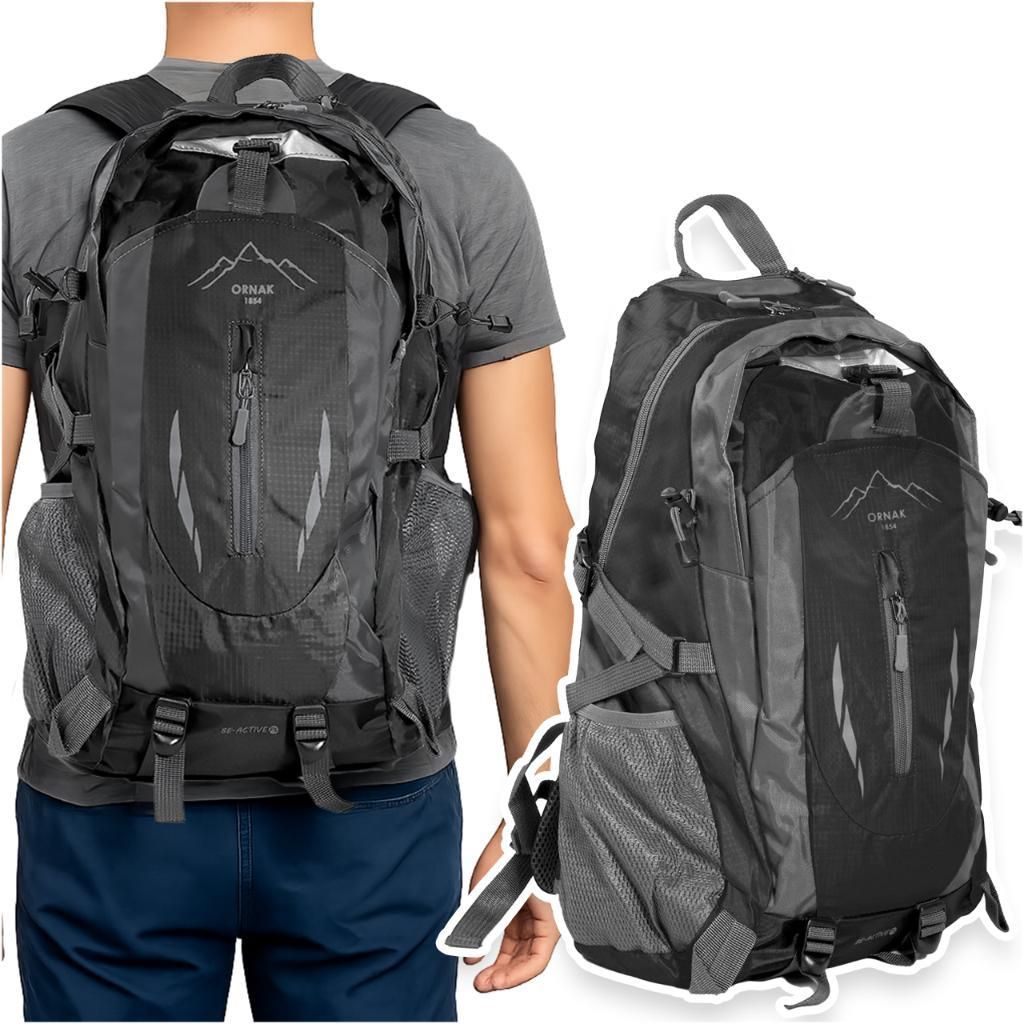 Trekkingrucksack 40 L wanderrucksack Herren Damen rucksack wasserdicht für Camping Wandern Schwarz
