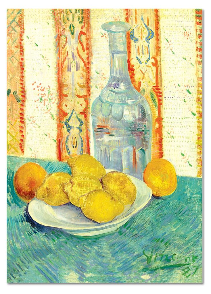 Giallobus - Krug und Teller mit Zitrusfrüchten - Vincent Van Gogh - 50L x 70W cm - Bild - Acrylglas