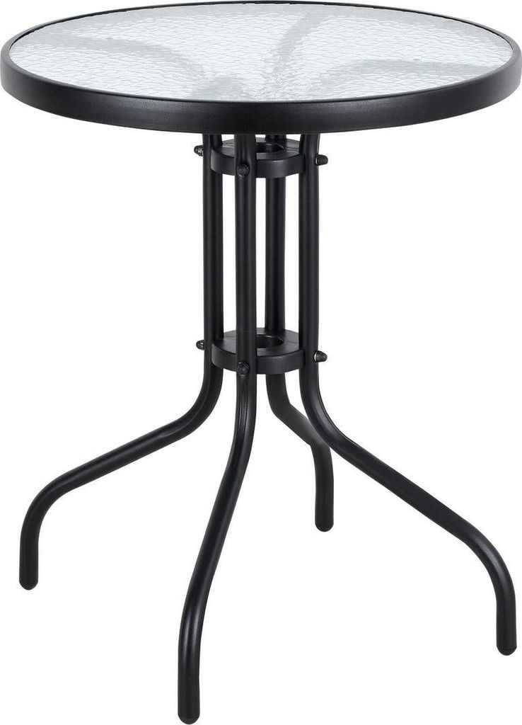 Gartentisch 60 cm Tisch aus gehärtetem Glas für Garten, Produktbild 