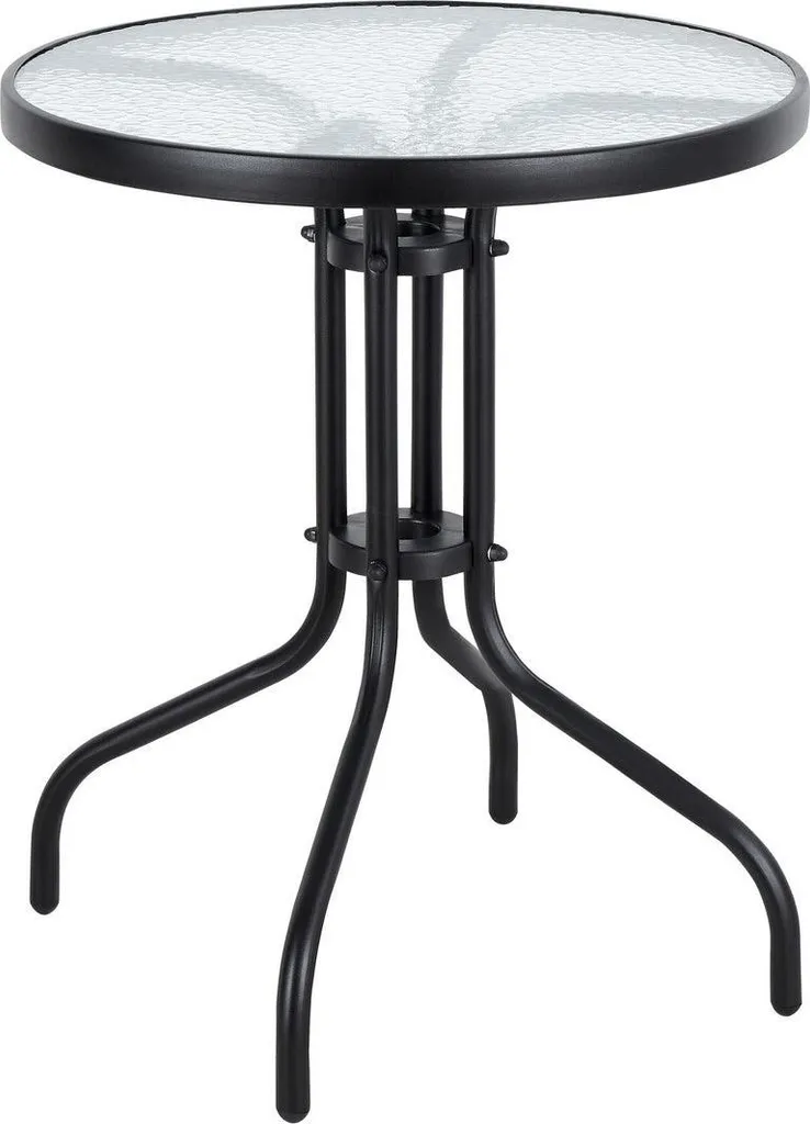 Table de balcon 60cm en verre trempé idéale pour petit déjeuner dehors