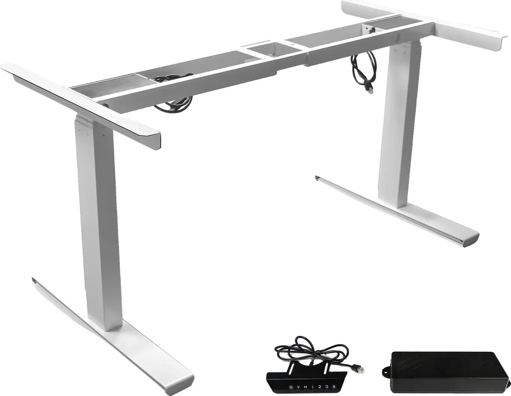 Cadre de bureau réglable contre le mal de dos, blanc, charge 150kg