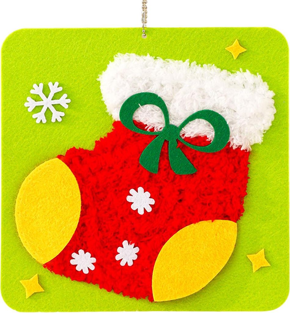 DIY-Weihnachtsstickset: Niedliche Stickprojekte mit Baum, Strumpf und Weihnachtsmann – Nähset mit Schnittmuster, Nadeln, Garn und Werkzeug für ...