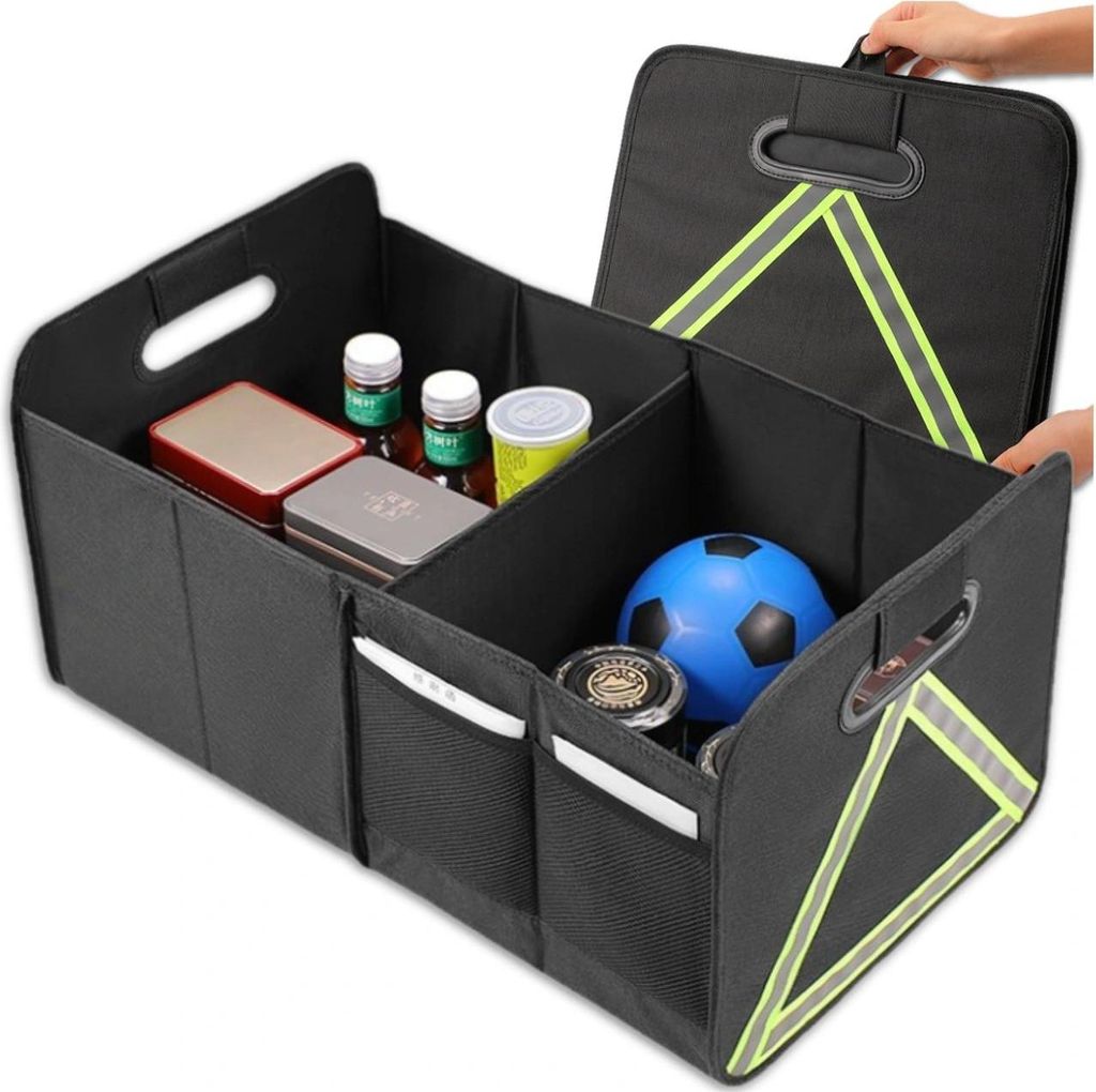 EDIBAZZAR | Faltbarer Kofferraum-Organizer, schwarz, 50l