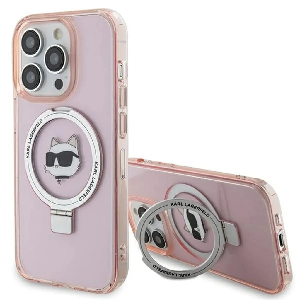 Custodia iPhone 15 Pro Karl Lagerfeld MagSafe Choupette Rosa Chic