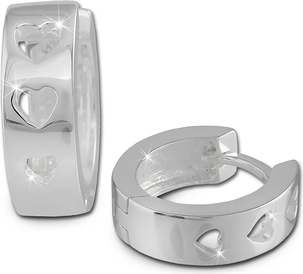 SilberDream Créoles 15mm en Argent Sterling 925 Cœur Femme D2SDO373S