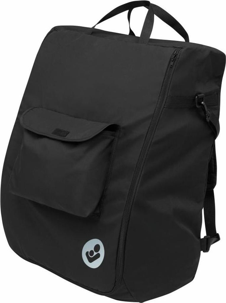A black travel bag for a stroller.