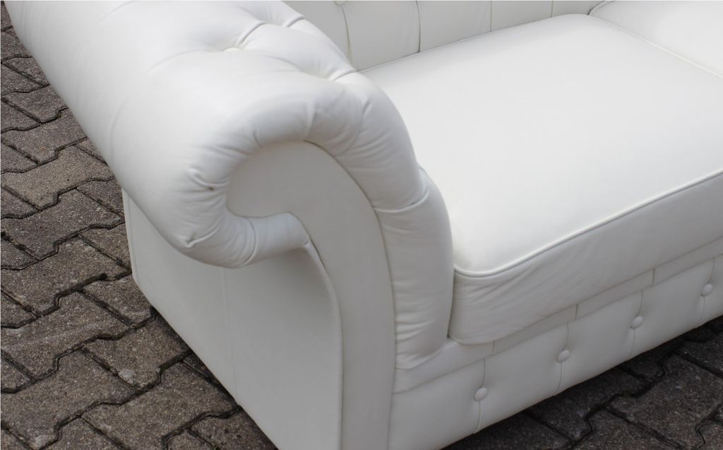 Chesterfield Sofa 3 Sitzer Polster Kunstleder Couch Garnitur Neu