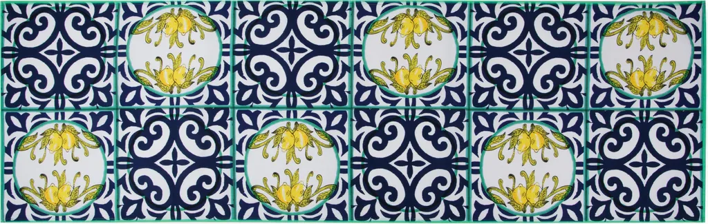 Chemin de Table Amalfi 45x140 cm en Coton Anti-taches et Coloré