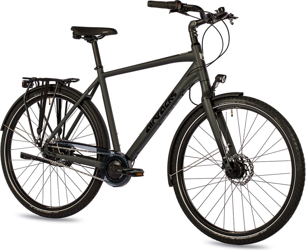 Airtracks Herren City XXL Fahrrad 28 Zoll CI.2880 Shimano Nexus 7 Schwarz Matt 60cm für Körpergröße 185-195cm