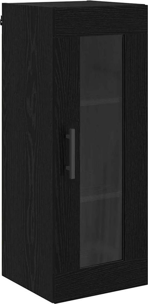 Wandschrank Schwarz Eichen-Optik 34,5 x 34 x 90 cm