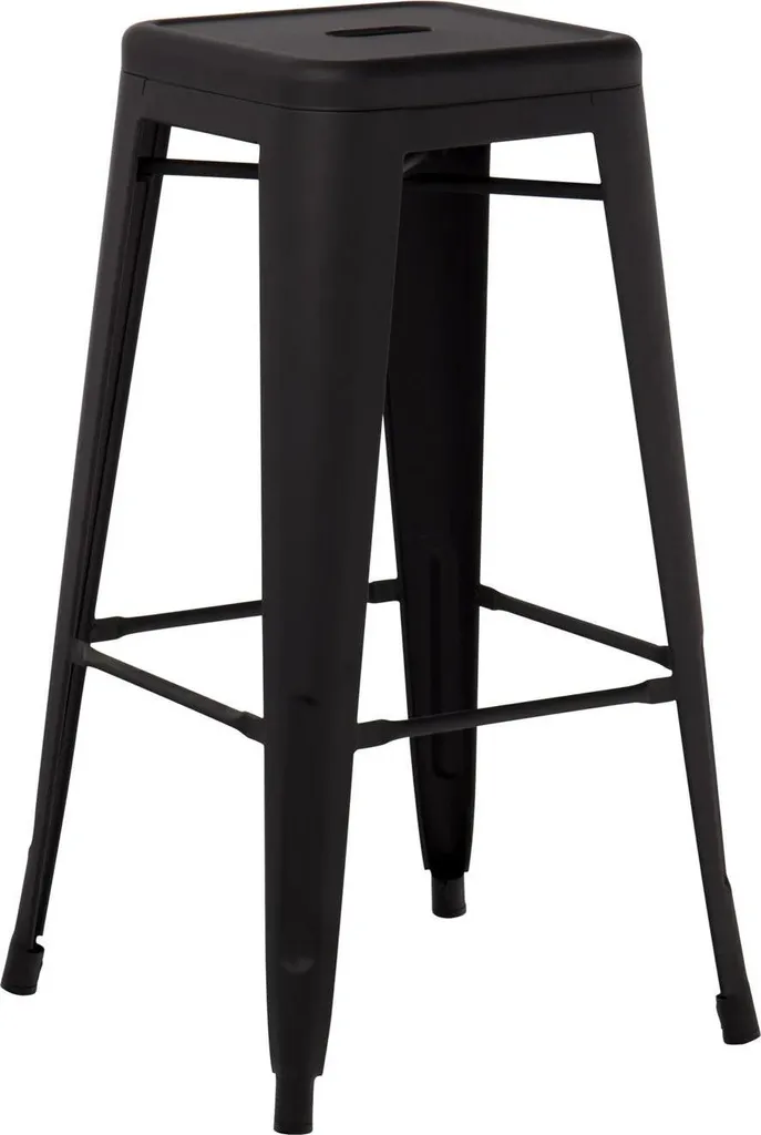 Tabouret d'intérieur METAL pour îlot de cuisine et bar en acier noir