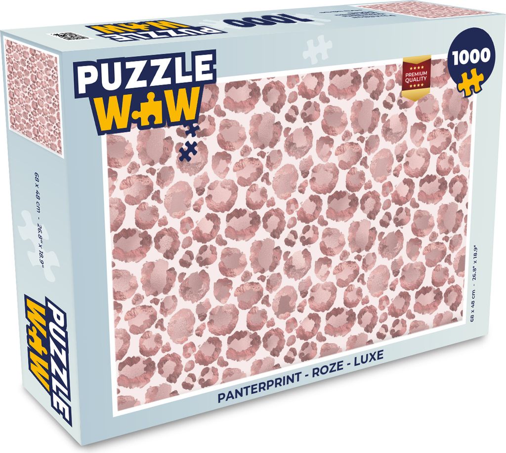MuchoWow Puzzle 1000 Teile Panther Druck - Rosa - Luxus - Erwachsene - Rätsel