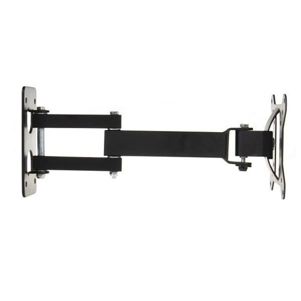 A black TV wall mount is shown against a white background.