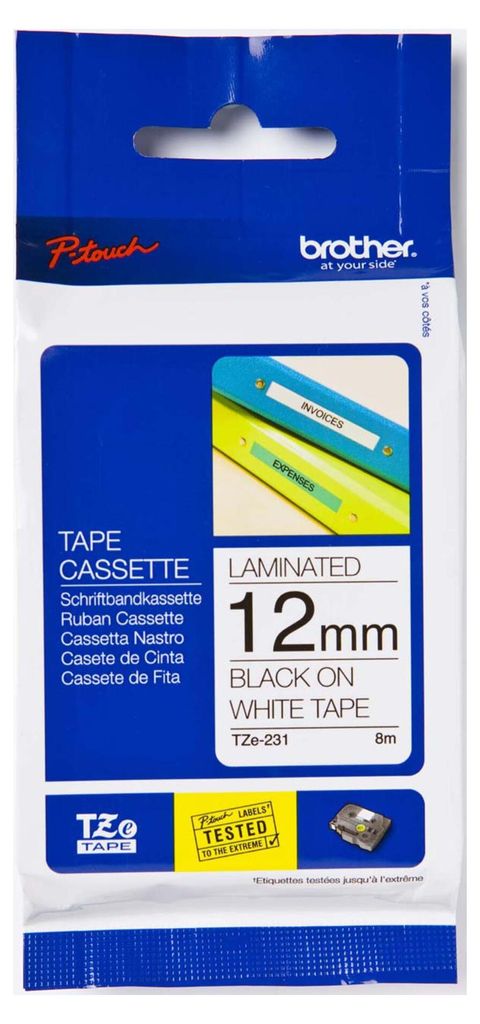 Brother Laminiertes Schriftband 9mm, Blau auf weiss, TZe, Produktbild 
