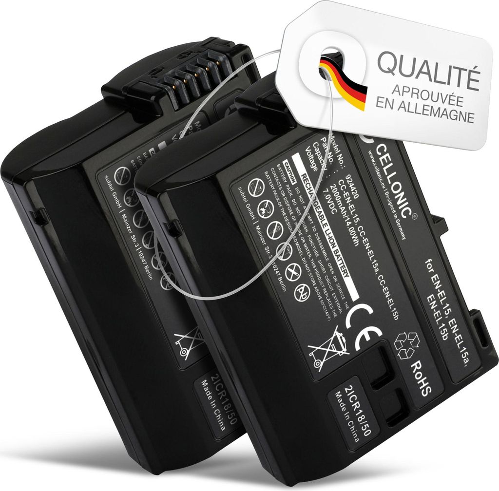 CELLONIC 2x Batterie pour Appareil photo Compatible avec Image du produit 
