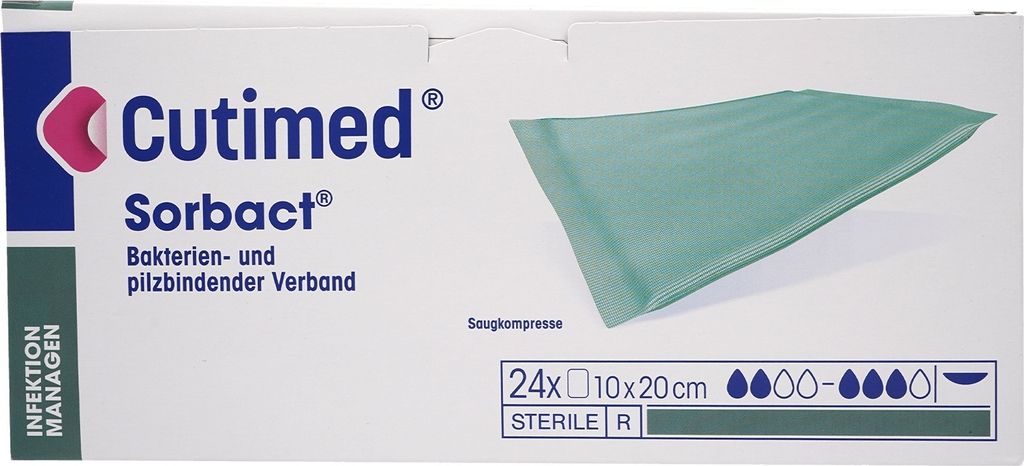 Cutimed Sorbact Saugkompressen 10x20 cm 24 St