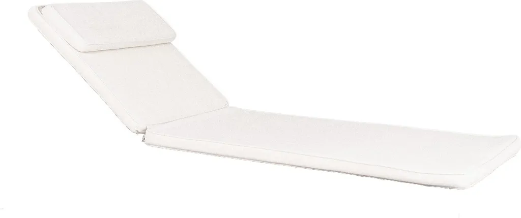 Cuscino Lettino Prendisole Andorra 200x62x6 cm - Cotone Bianco Ottico