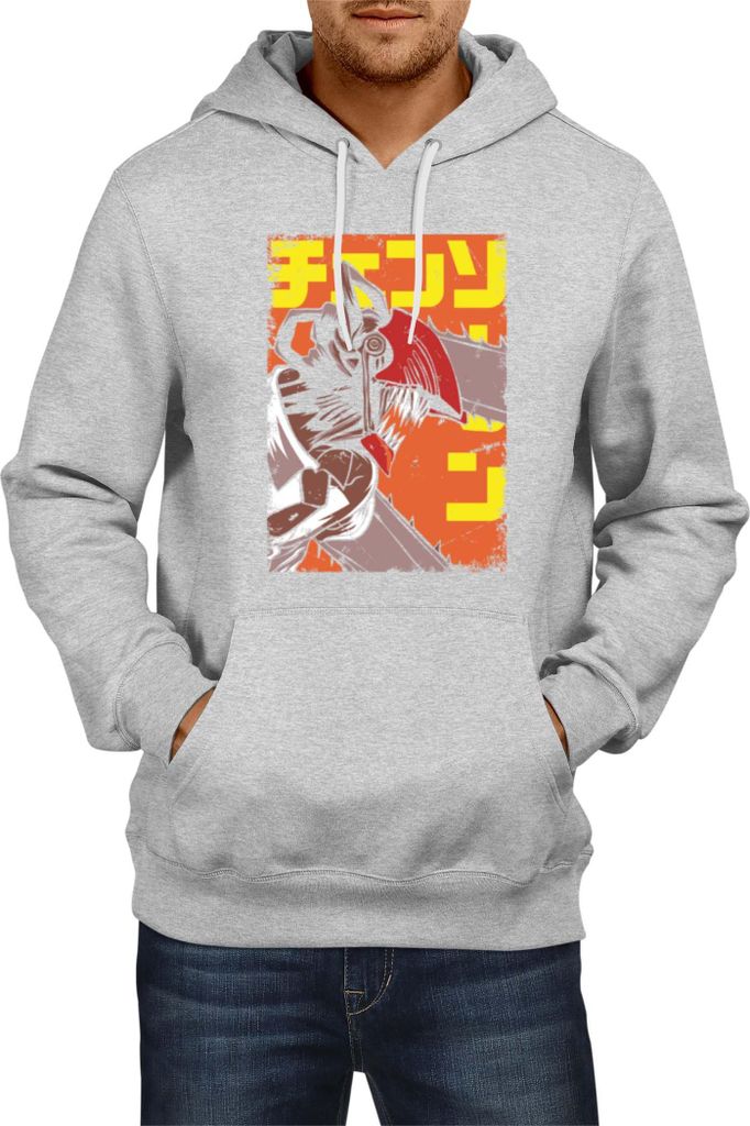 Herren Kapuzenpullover Manga Japan Anime Comics Animation Chainsaw Anime manga Man 11, Man L / Grau
