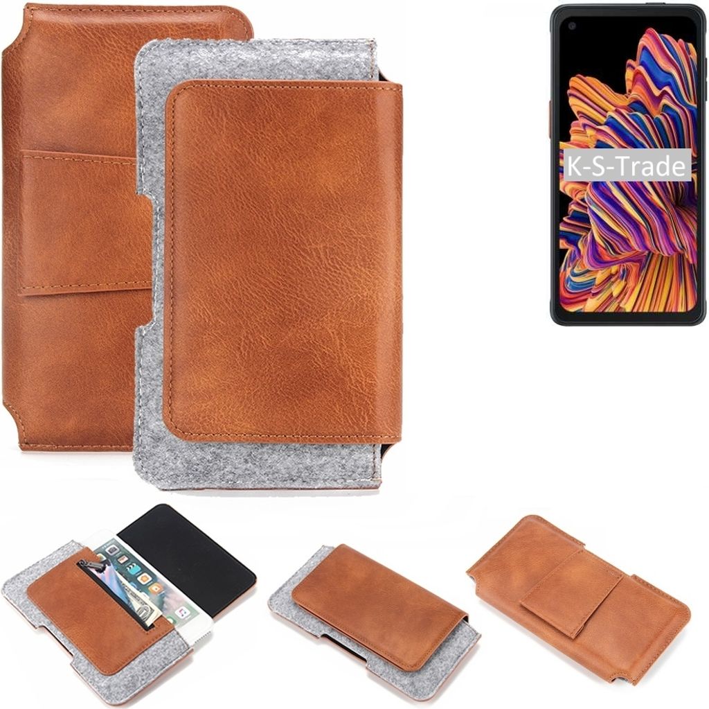 K-S-Trade Handyhülle Schutzhülle kompatibel mit Samsung Galaxy XCover Pro Gürteltasche Holster Gürtel Tasche Smartphone Tasche Handy Hülle Pol...