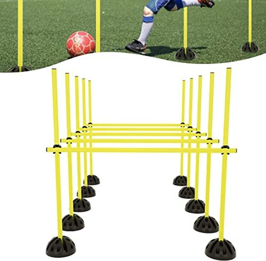 NAIZY Multifunktionales Hürdenset Sprungstange Agility Hürden Slalomstangen Fussball Trainingsstangen für konditionelles Training, Sprungkraft, ...