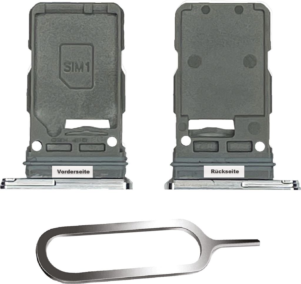 samsung galaxy s21 / plus / ultra 5g sim karten halter tray adapter fach stecker slot + nadel single white weiß silber