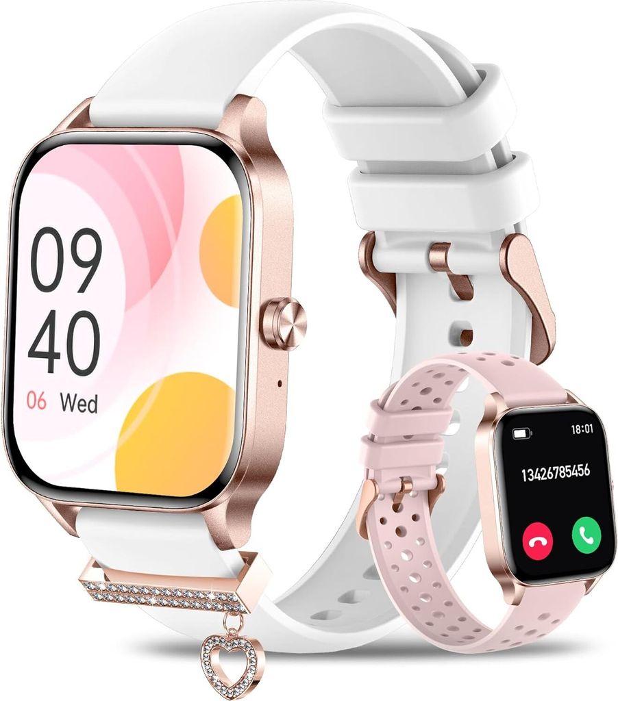 Damen-Smartwatch mit Telefonfunktion über 100 Sportmodi, Produktbild 