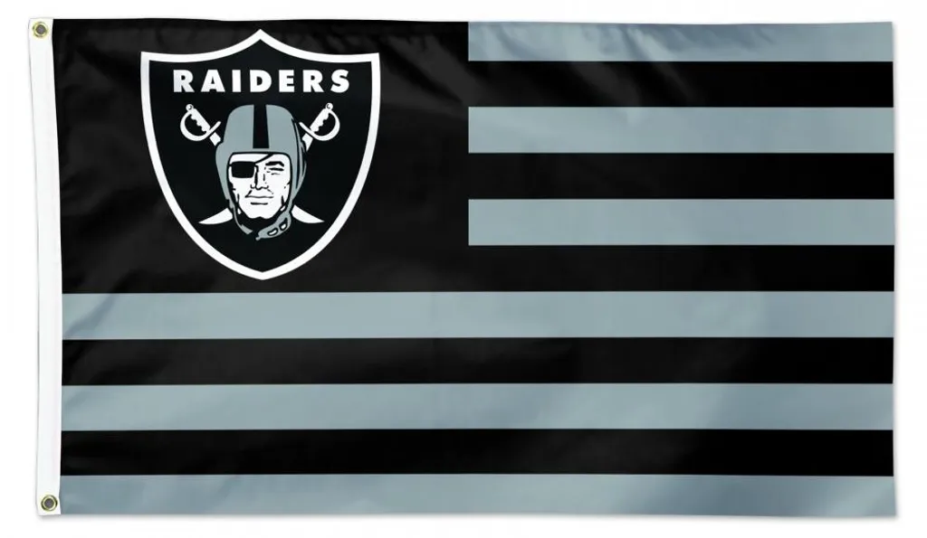Drapeau Las Vegas Raiders 91x152 cm - Bannière NFL Officielle Noire